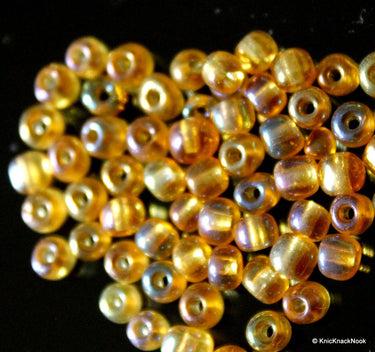 Beige Round Beads, 14g Bag Beige Beads, Approx. 4 mm